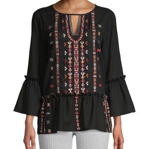 Laundry By Shelli Segal Embroidered Boho Top